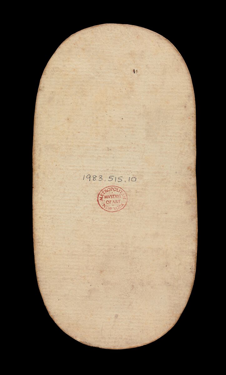 4 of Horns, from The Cloisters Playing Cards, Paper (four layers of pasteboard) with pen and ink, opaque paint, glazes, and applied silver and gold, South Netherlandish