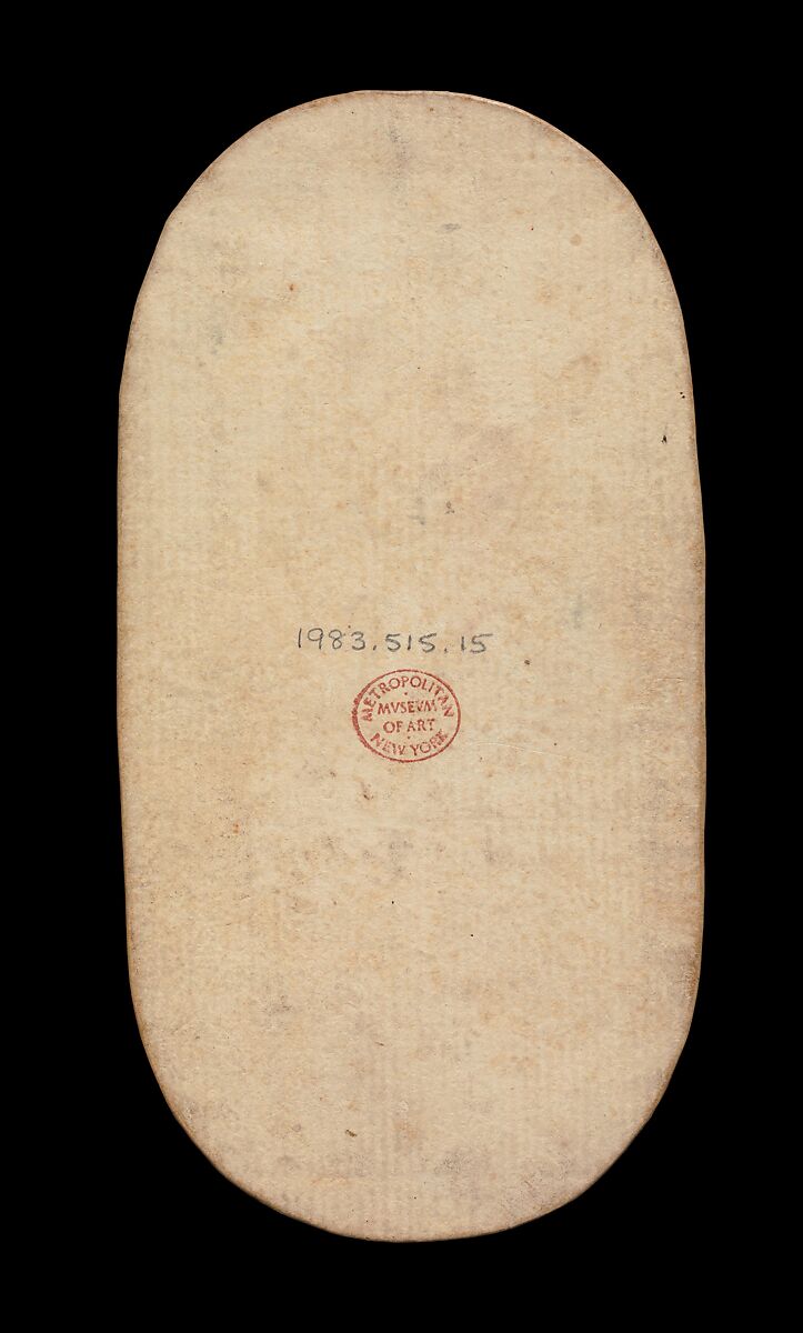 Queen of Tethers, from The Cloisters Playing Cards, Paper (four layers of pasteboard) with pen and ink, opaque paint, glazes, and applied silver and gold, South Netherlandish