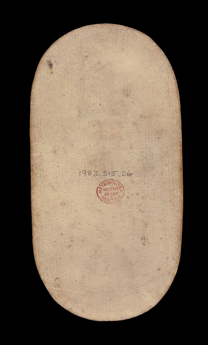 1 of Tethers, from The Cloisters Playing Cards, Paper (four layers of pasteboard) with pen and ink, opaque paint, glazes, and applied silver and gold, South Netherlandish