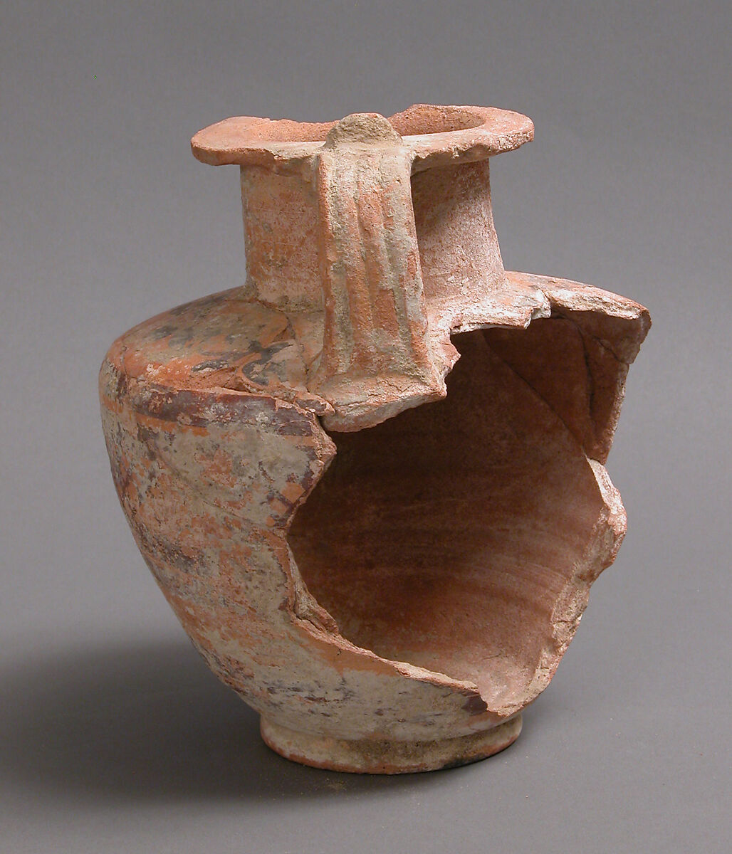 Jar, Earthenware, slip decoration, Coptic