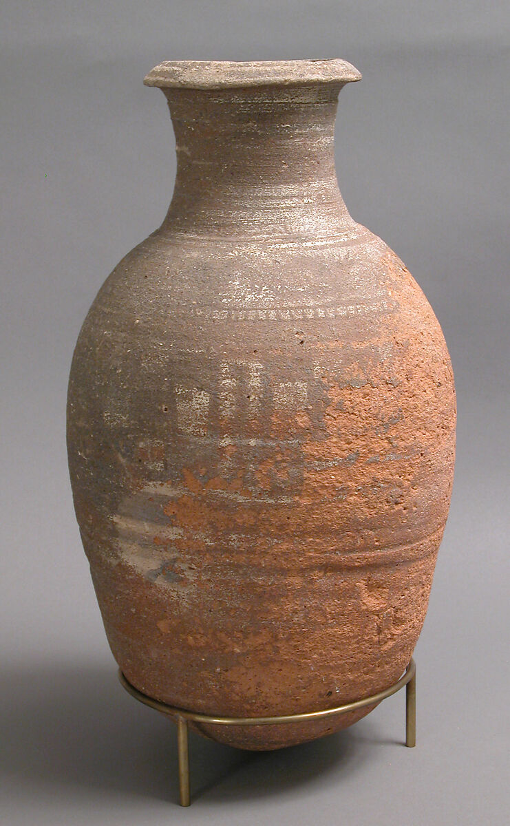 Jar, Earthenware, slip decoration, Coptic 