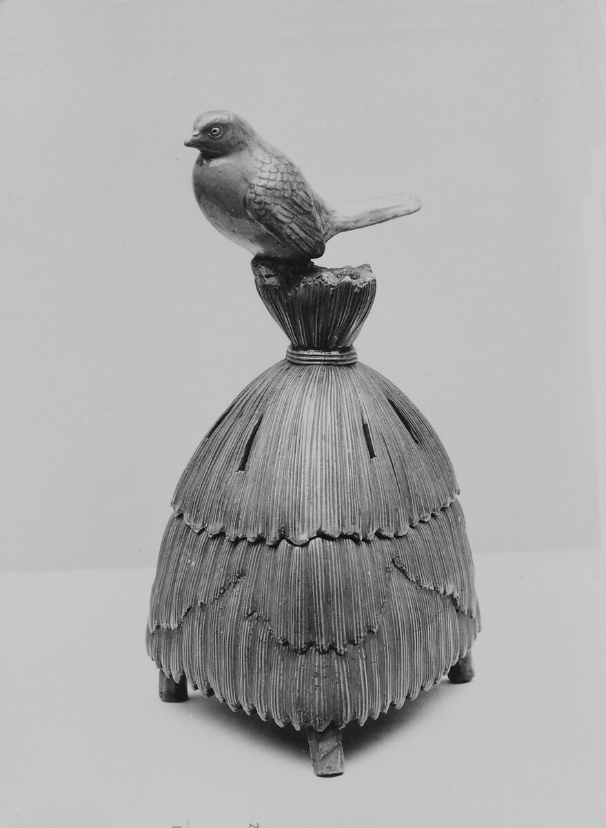 Censer in Form of a Sparrow Atop a Rice Rick, Stoneware covered with  glaze (Bizen ware), Japan 