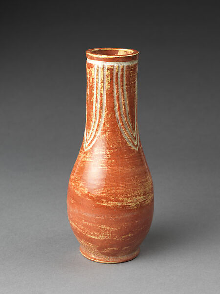 Ladle Stand (Hishaku-tate) with Ladle (Hishaku), Earthenware with white and red slip under lead glaze (Raku ware), Japan