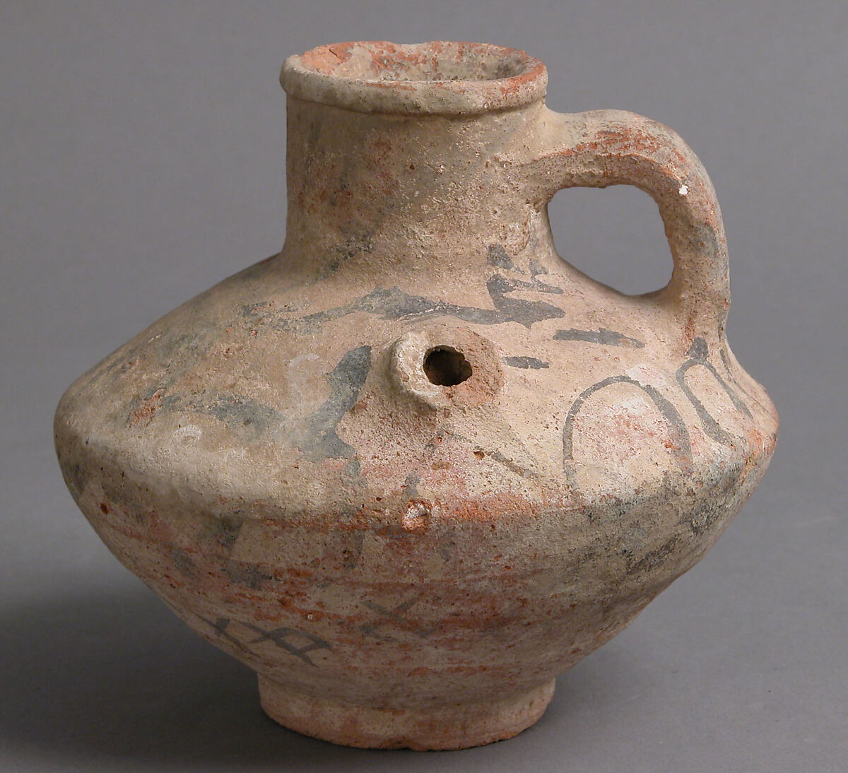 Jug, Earthenware, slip decoration, Coptic 