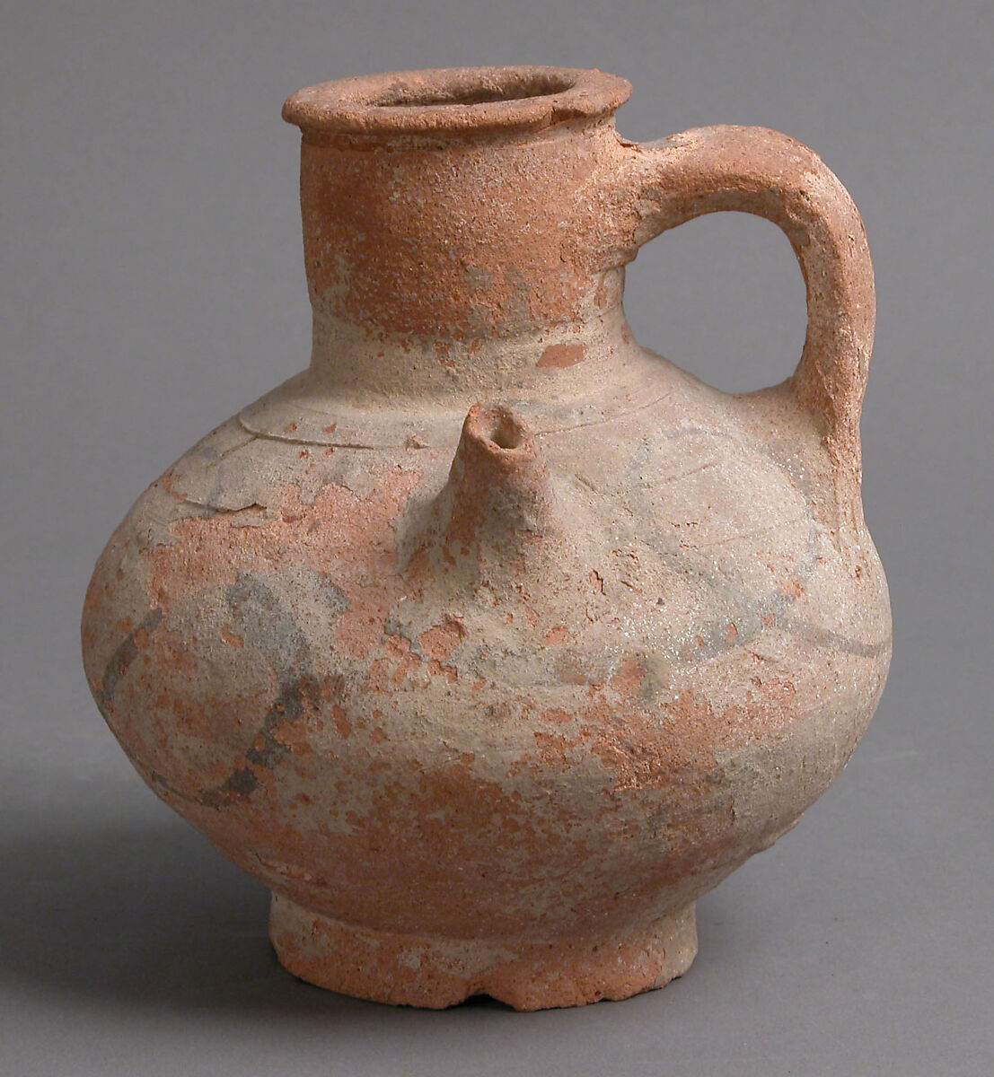 Jug, Earthenware, slip decoration, Coptic 