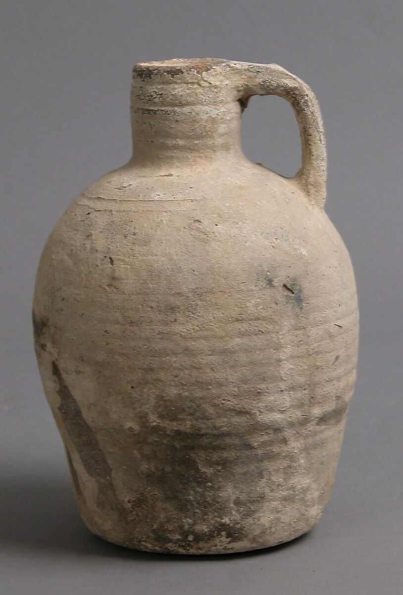 Jug, Earthenware, slip decoration, Coptic 