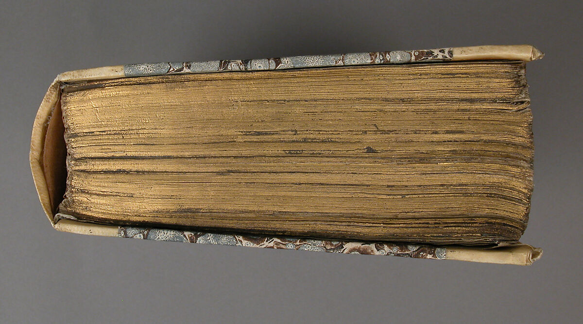 Saint Jerome's Lives of the Fathers, Printed on paper with one tempera and gold illumination; Binding: marbelized paper and bleached leather, Italian