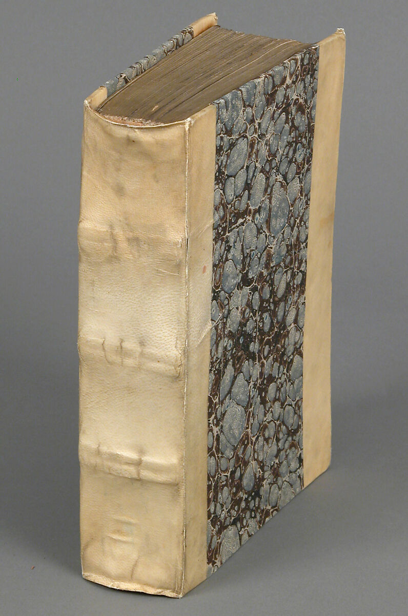 Saint Jerome's Lives of the Fathers, Printed on paper with one tempera and gold illumination; Binding: marbelized paper and bleached leather, Italian