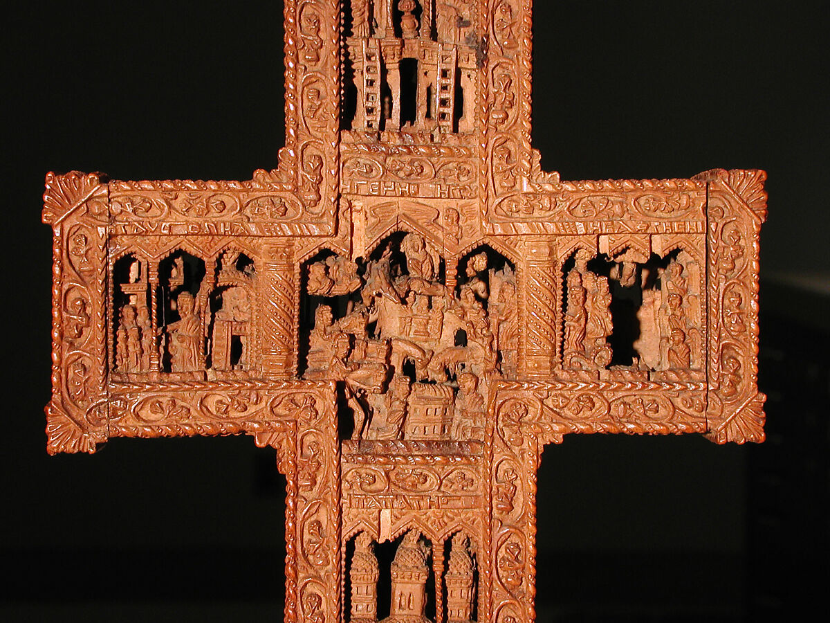Cross, Attributed to George Laskaris (Giorgios Laskaris), Boxwood, Byzantine