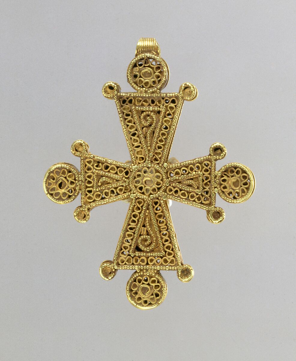 Cross with Pearls, Gold and pearls, Byzantine