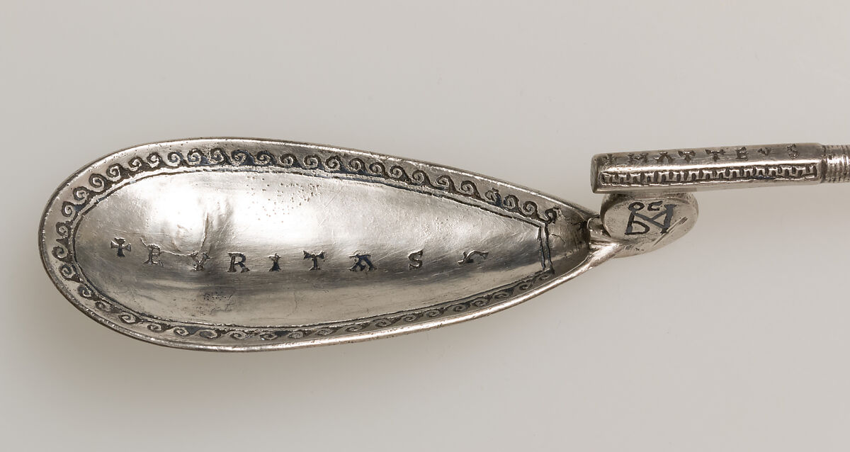 Silver Spoon, Silver, niello, traces of gilding, Byzantine
