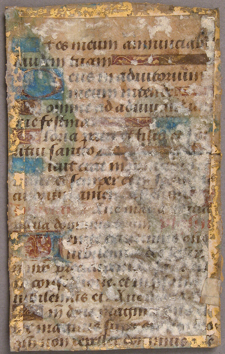 Manuscript Leaf with the Annunciation from a Book of Hours, Jean Bourdichon (French, 1457–1521 Tours), Tempera and shell gold on parchment, French