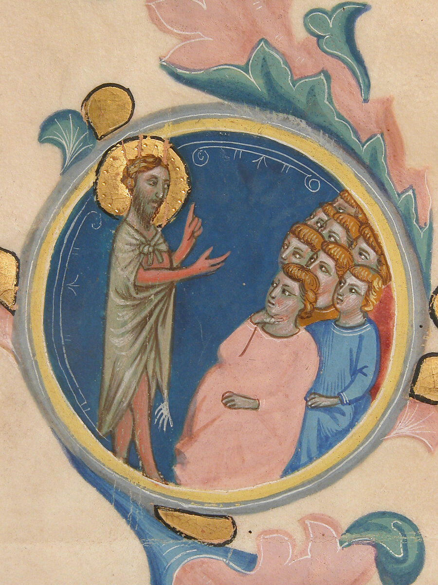 Manuscript Leaf with the Martyrdom of Saint Bartholomew, from a Laudario, Pacino di Bonaguida (Italian, active Florence 1302–ca. 1340), Tempera, gold, and ink on parchment, Italian