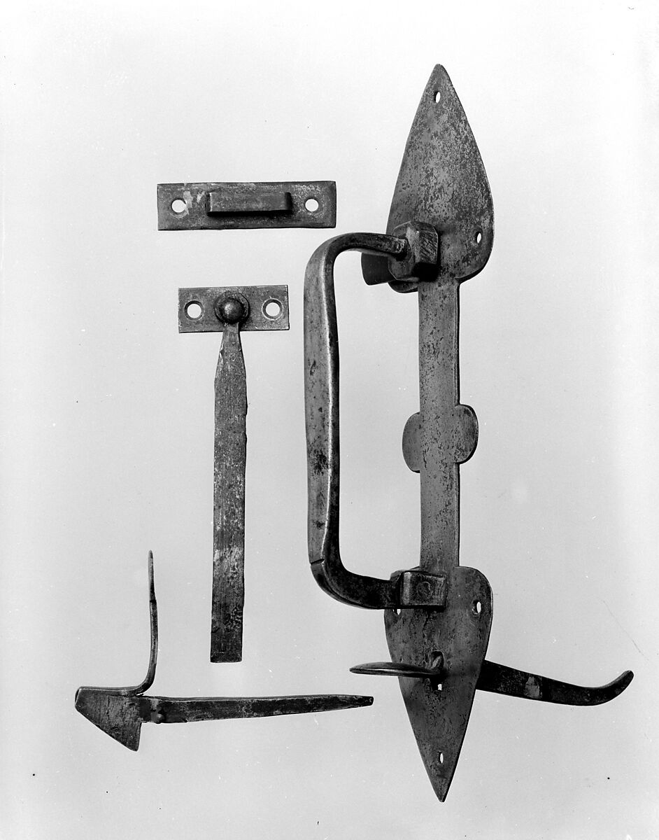 Latch, Support, Bar, and Catch, Wrought iron, American 