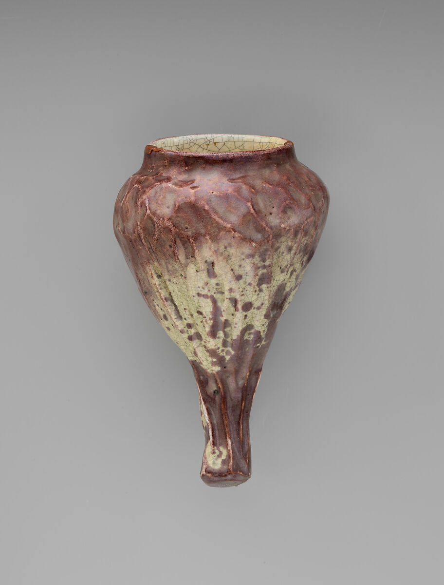 Hanging Vase, Earthenware with lead and copper glazes, Japan