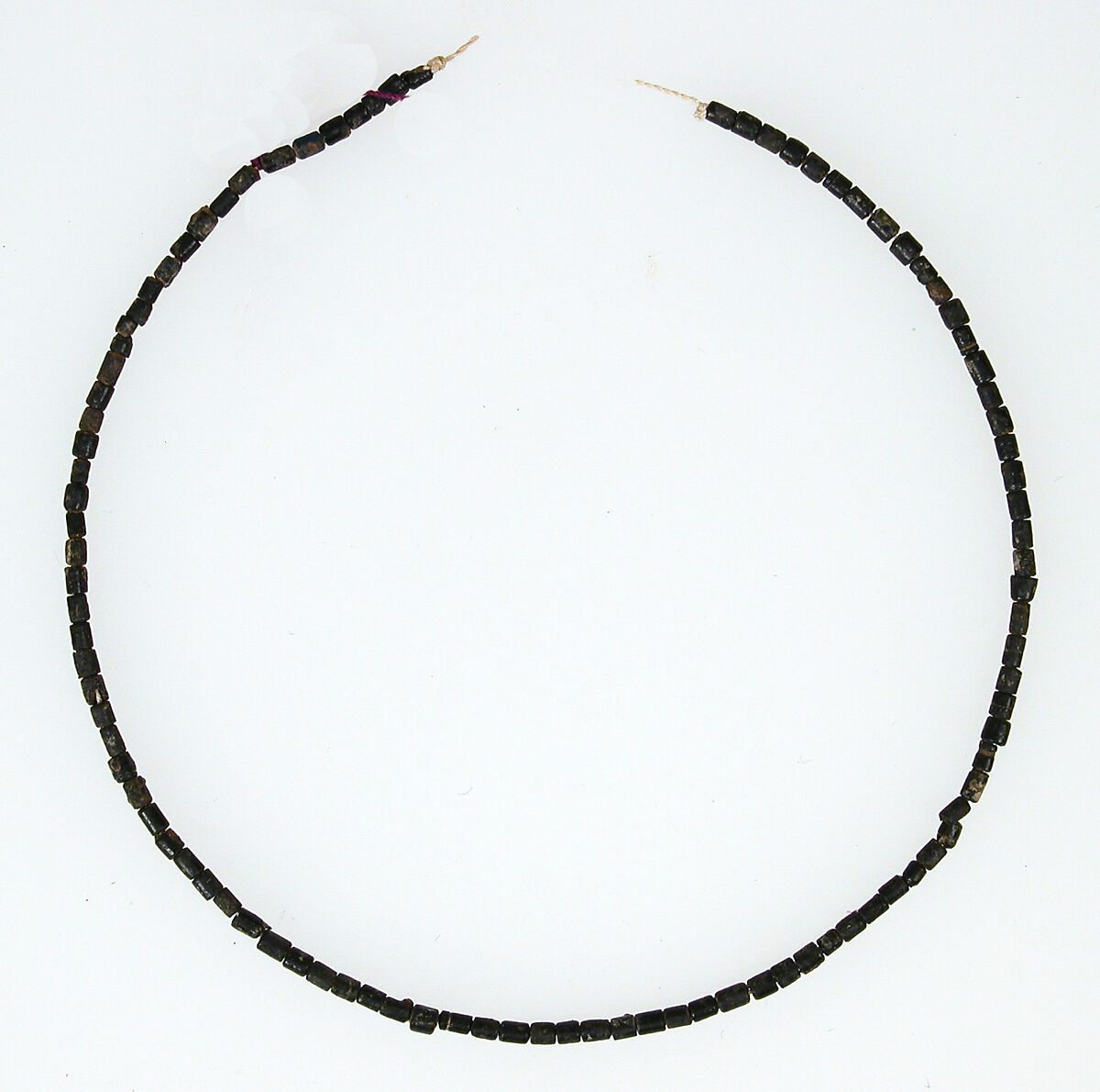 String of Beads, Earthenware, glazed (black faience), Coptic 