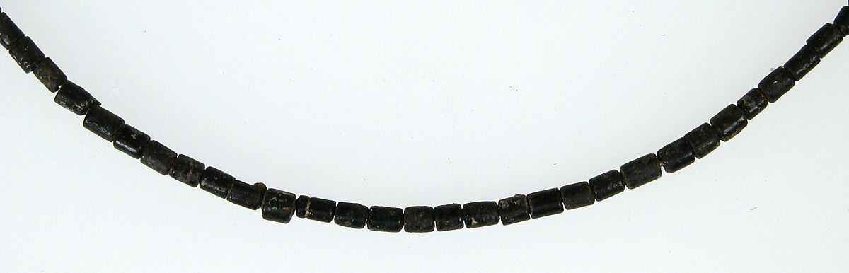 String of Beads, Earthenware, glazed (black faience), Coptic