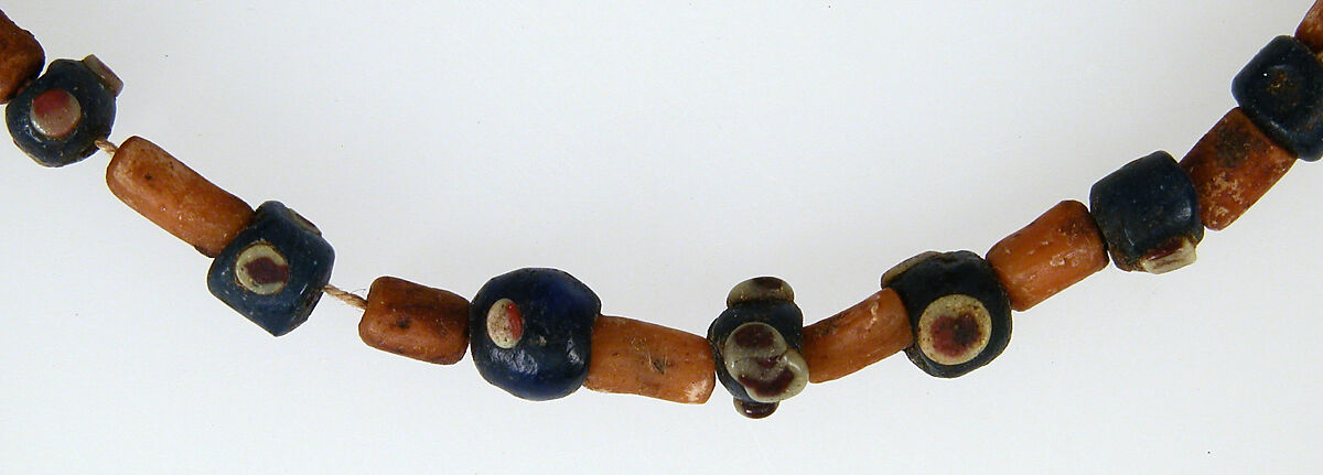 String of Beads, Glass, coral, Coptic