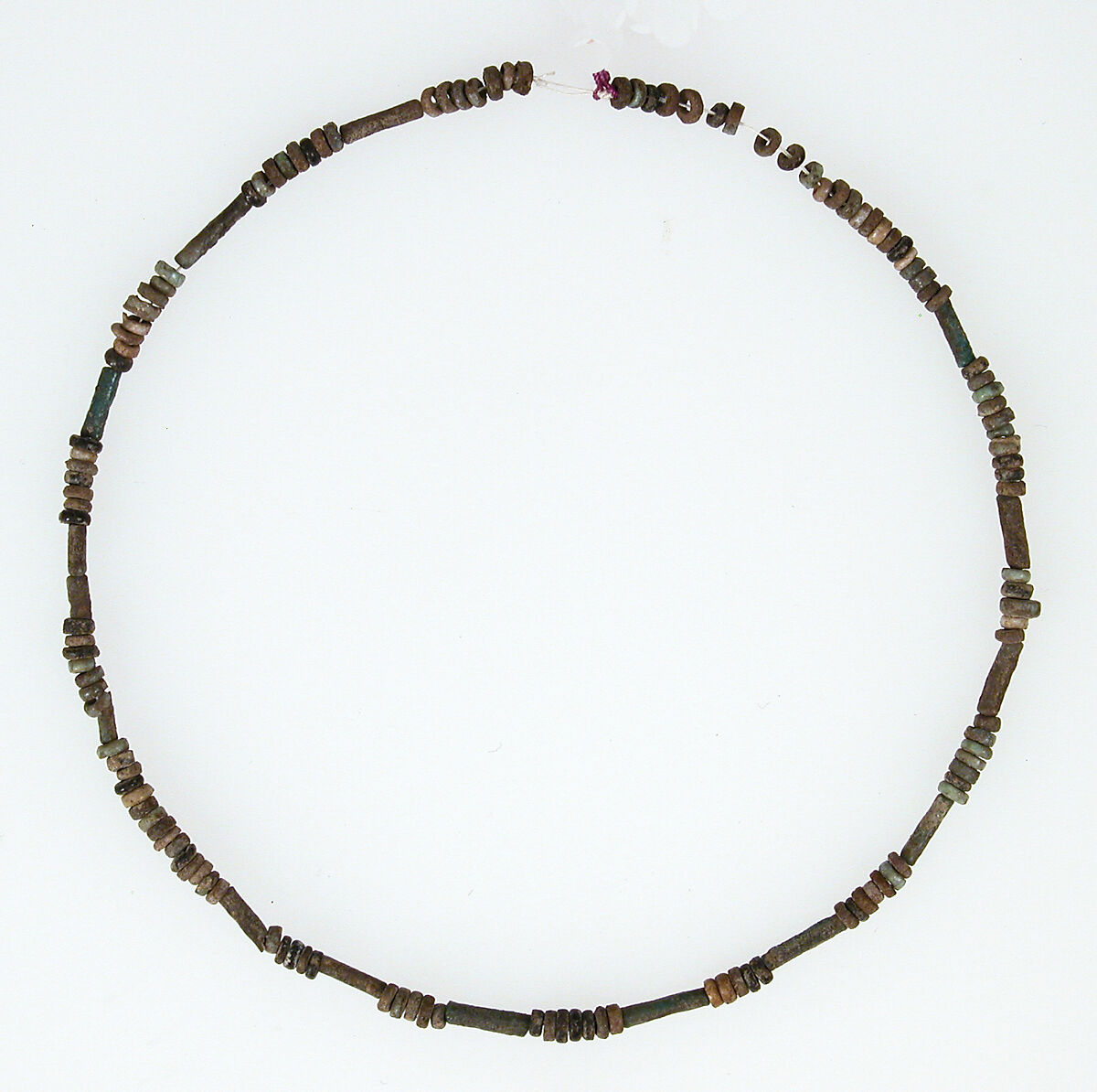String of Beads, Earthenware, glazed (green and white faience), Coptic 