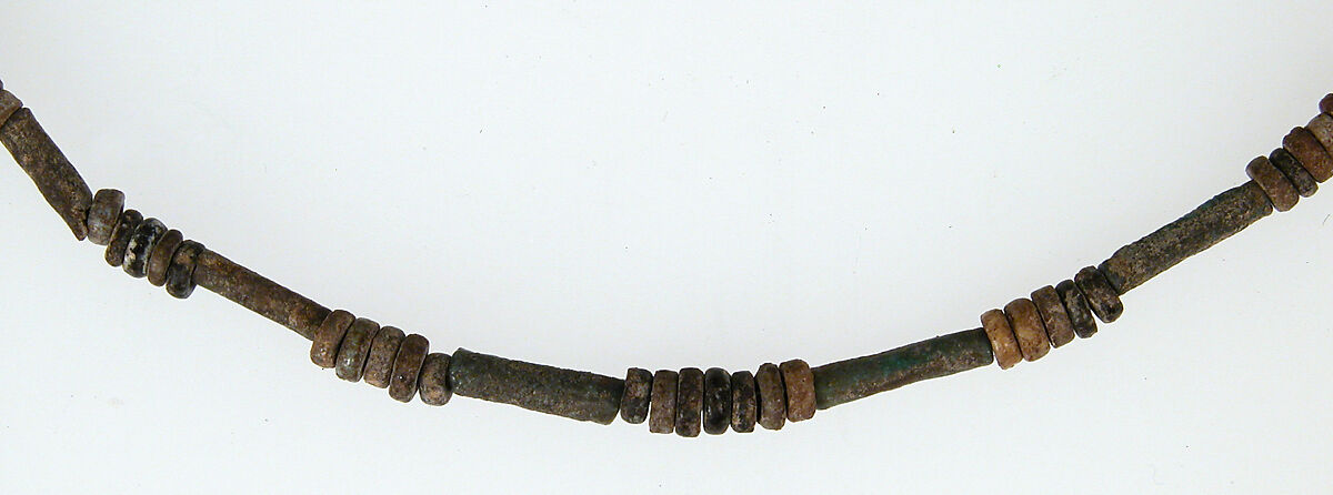 String of Beads, Earthenware, glazed (green and white faience), Coptic