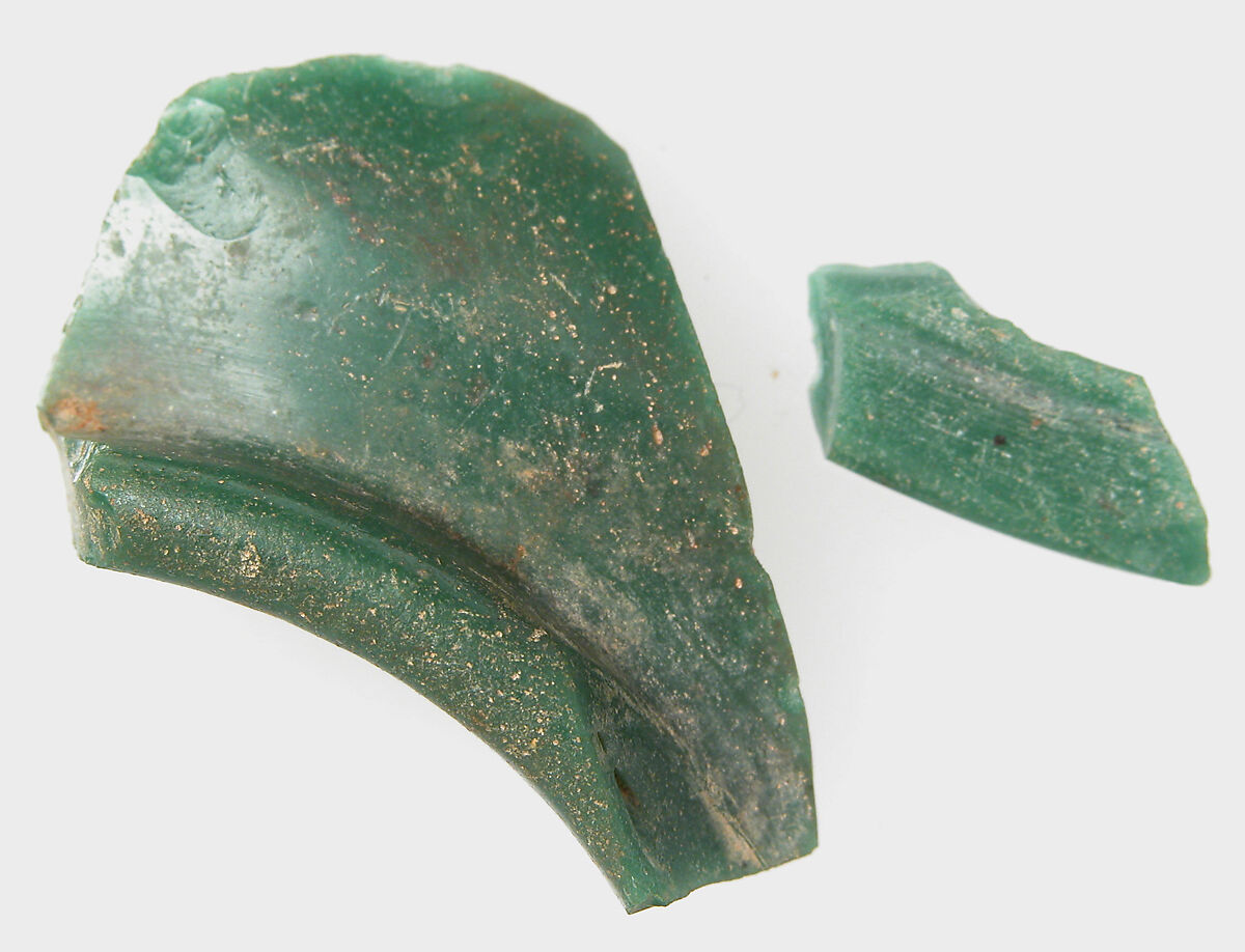 Glass Fragments, Glass (green opaque), Coptic 