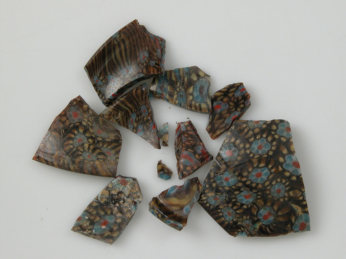 Mosaic Glass Fragments from a Vessel, Glass, Coptic 