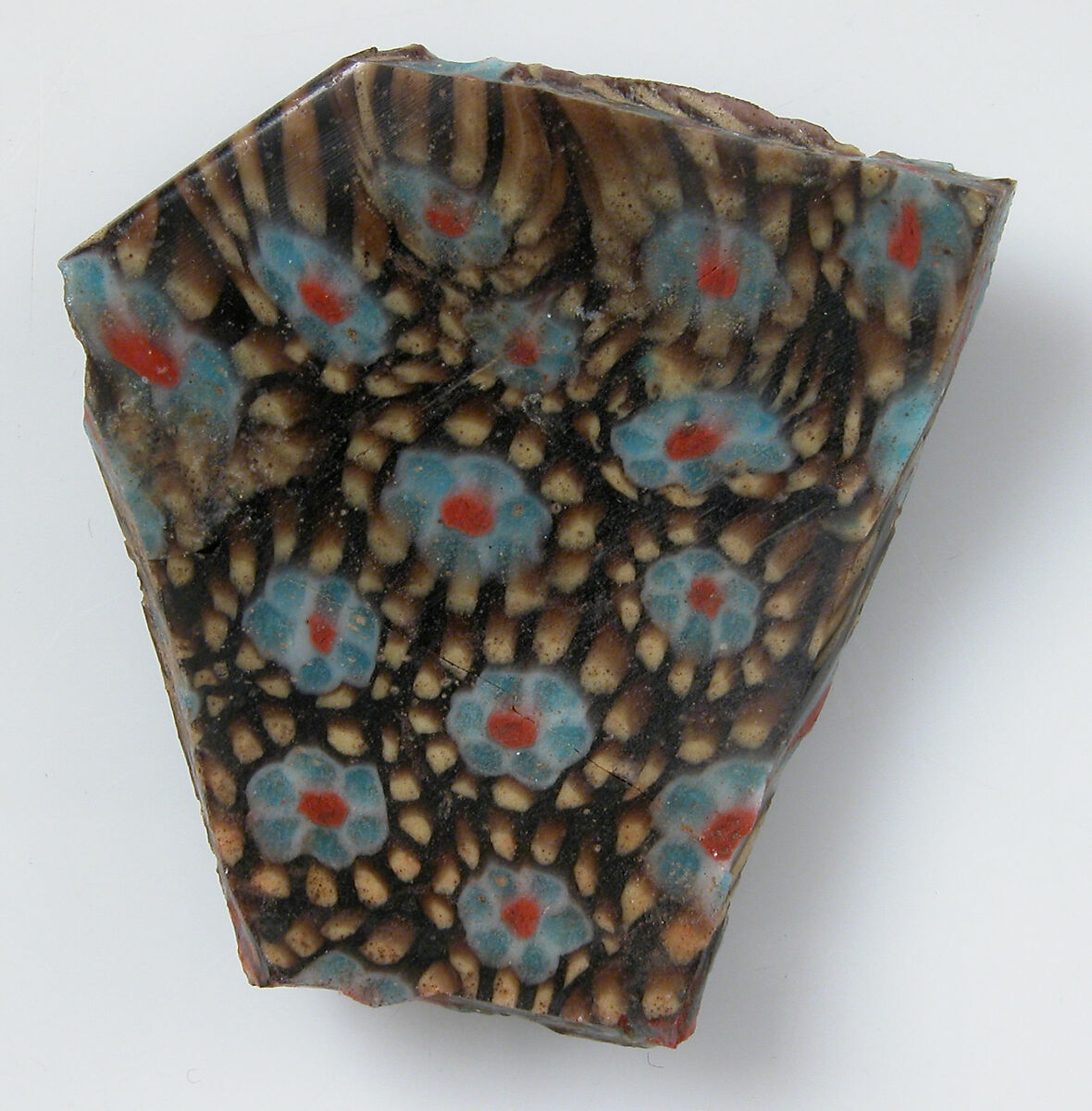 Mosaic Glass Fragments from a Vessel, Glass, Coptic