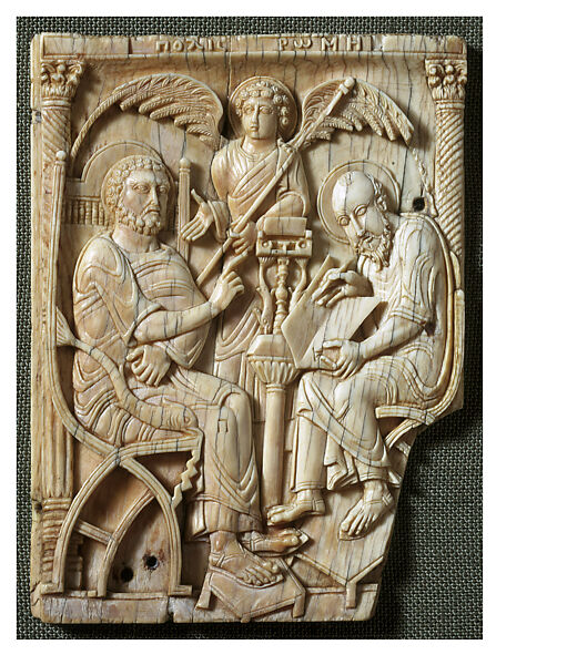 Ivories of the So-Called Grado Chair: Saint Peter Dictating the Gospel to Saint Mark, Ivory 