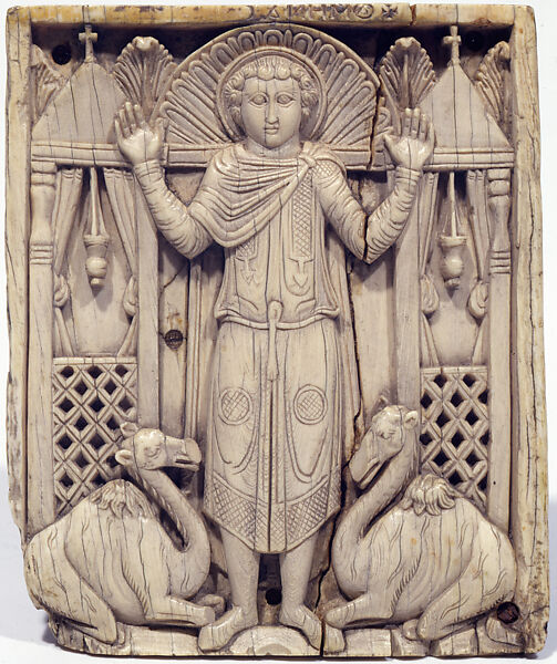 Ivories of the So-Called Grado Chair: Saint Menas with Flanking Camels, Ivory 