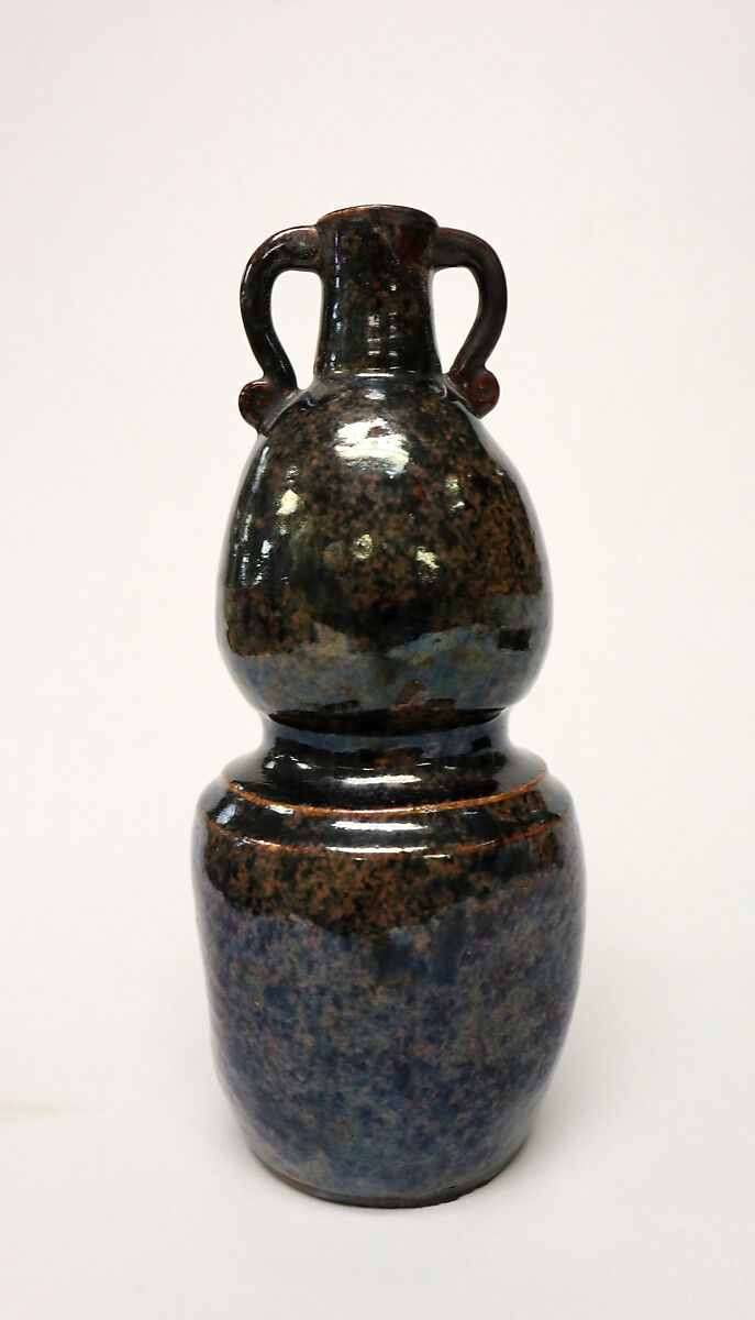 Bottle, Clay covered with a mottled glaze (Seto ware), Japan