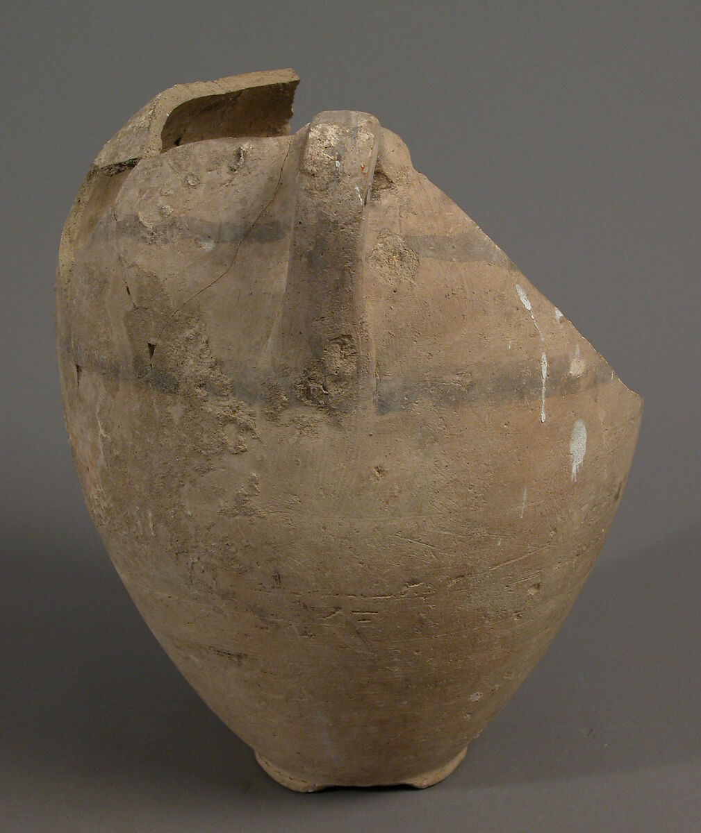 Pot, Earthenware, slip decoration, Coptic