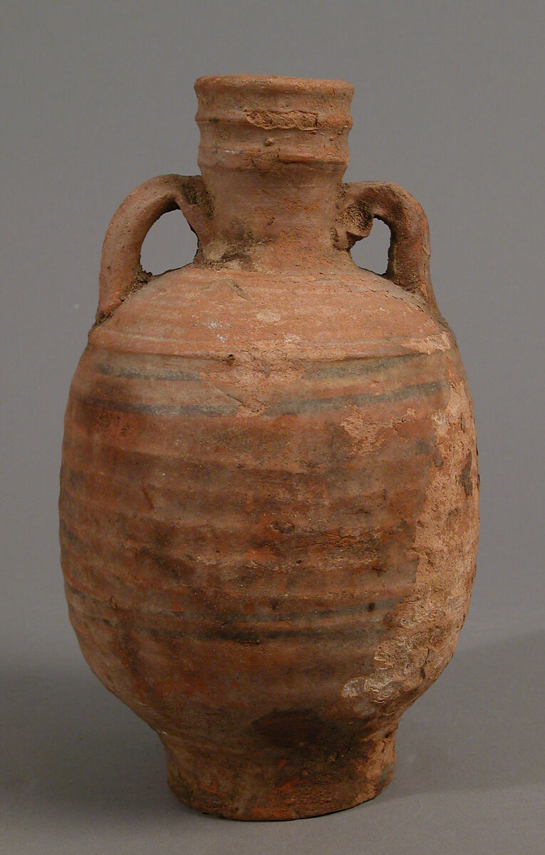 Pot, Earthenware, slip decoration, Coptic 