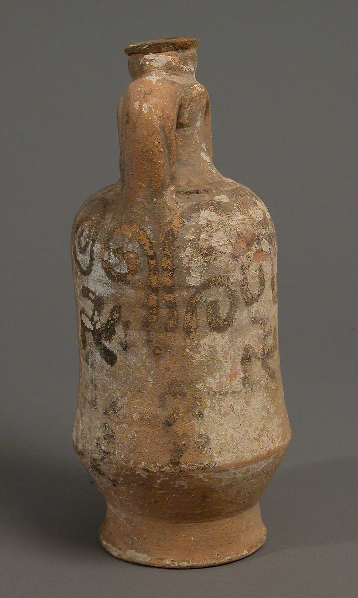 Jug with Cruces Gammatae, Earthenware, slip, oxide pigment, Coptic