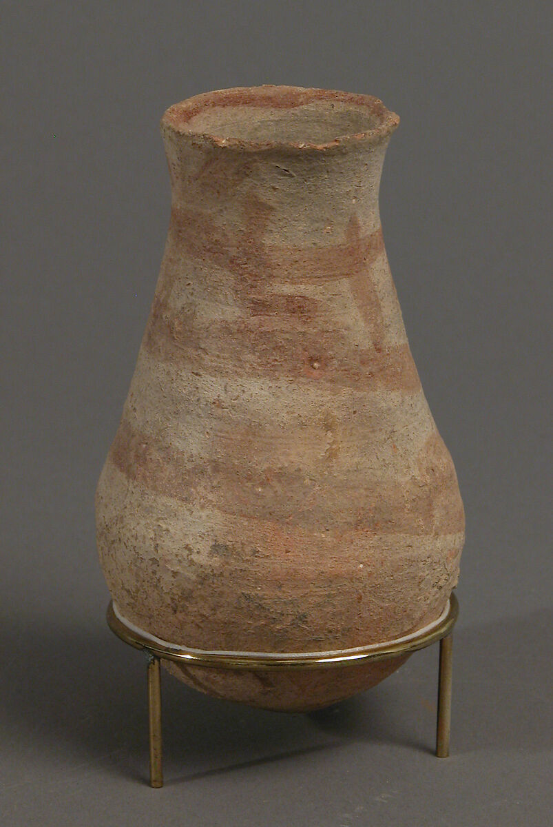 Jug, Earthenware, slip decoration, Coptic 