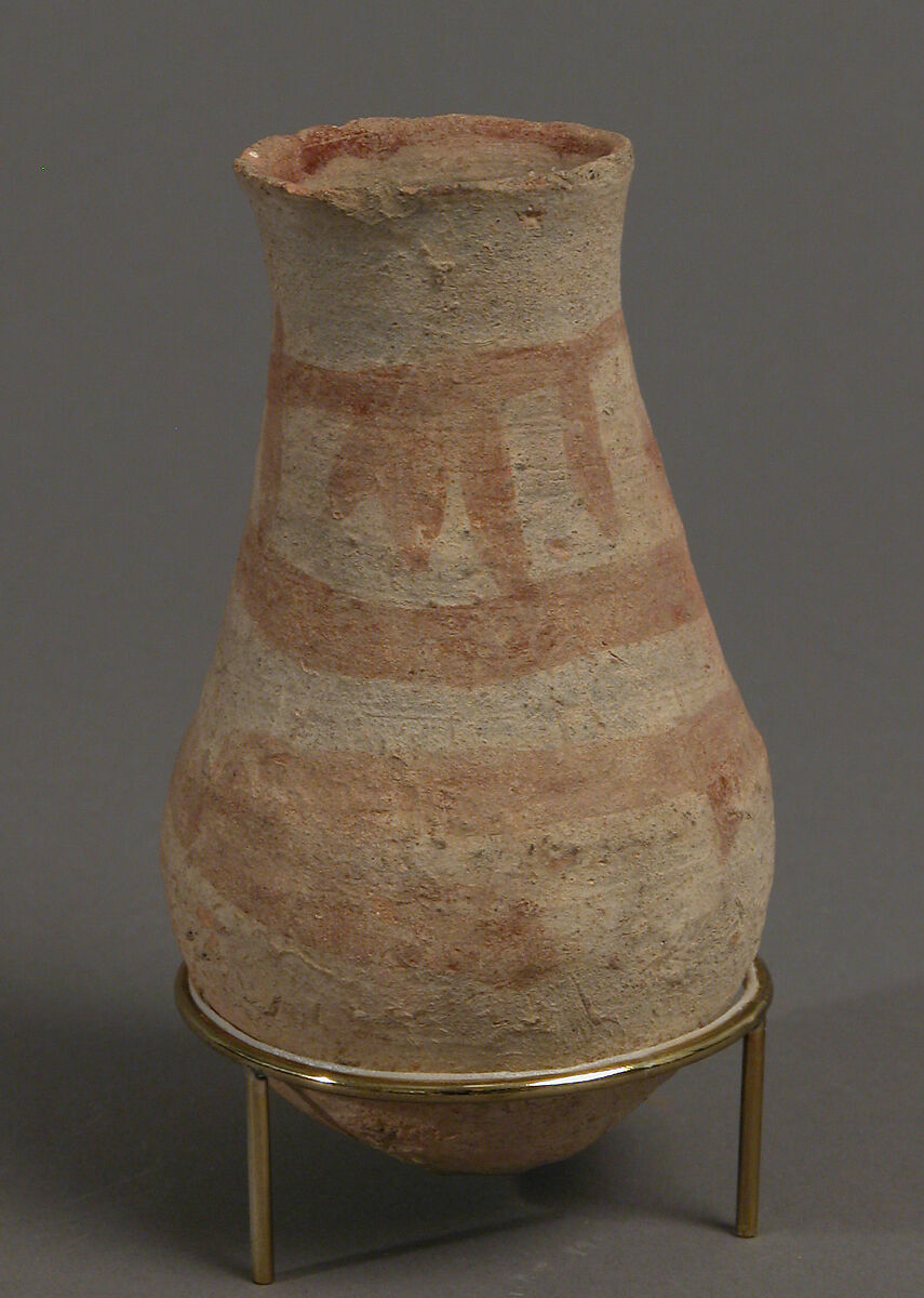 Jug, Earthenware, slip decoration, Coptic