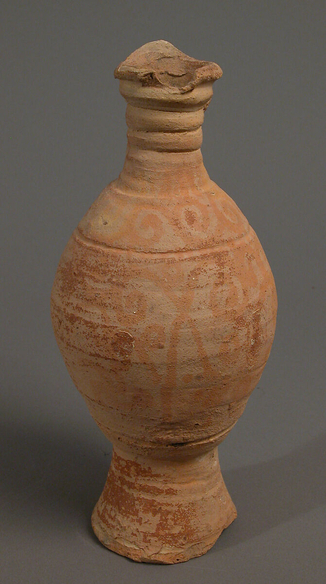 Jug, Earthenware, slip decoration, Coptic