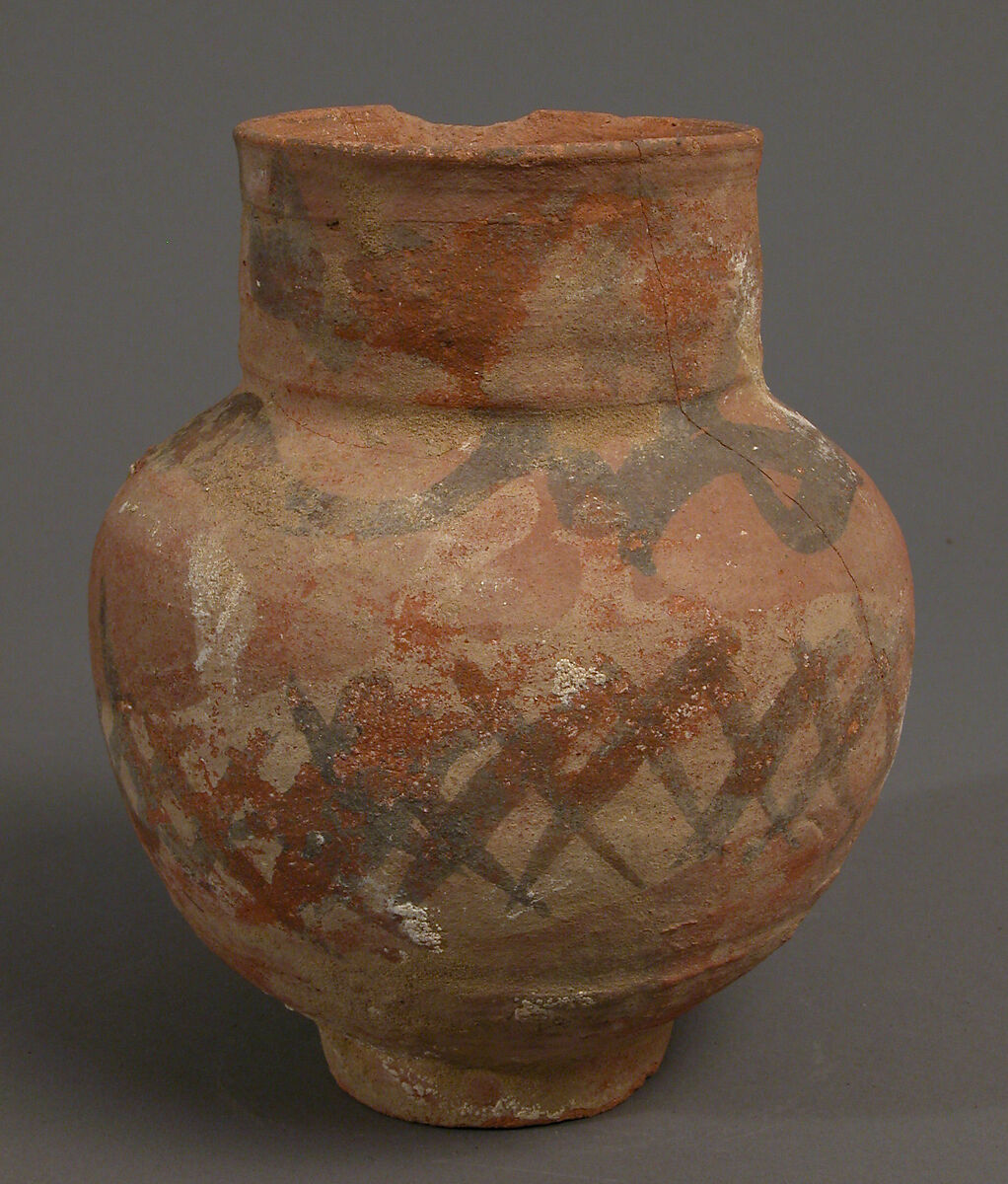 Pot, Earthenware, slip decoration, Coptic 