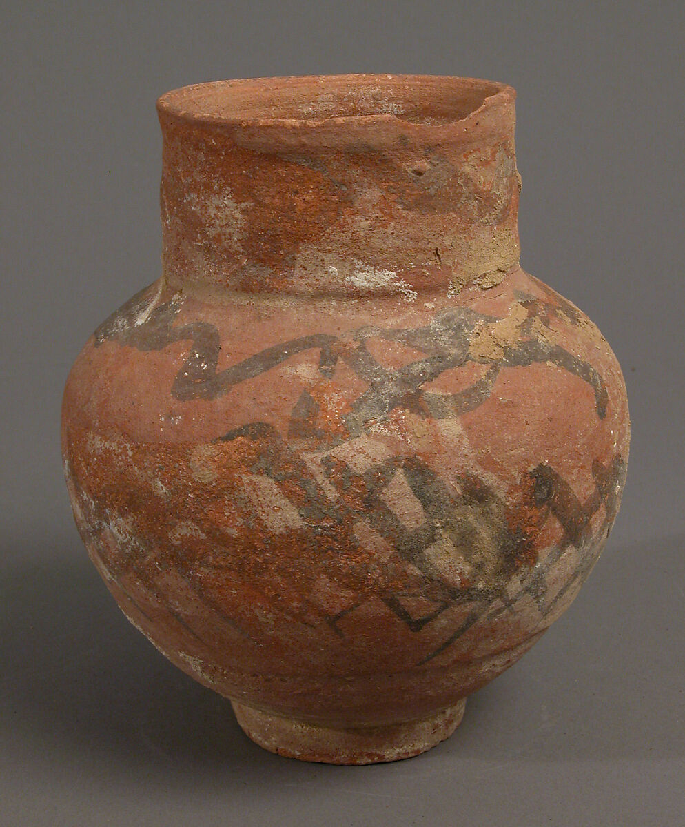 Pot, Earthenware, slip decoration, Coptic