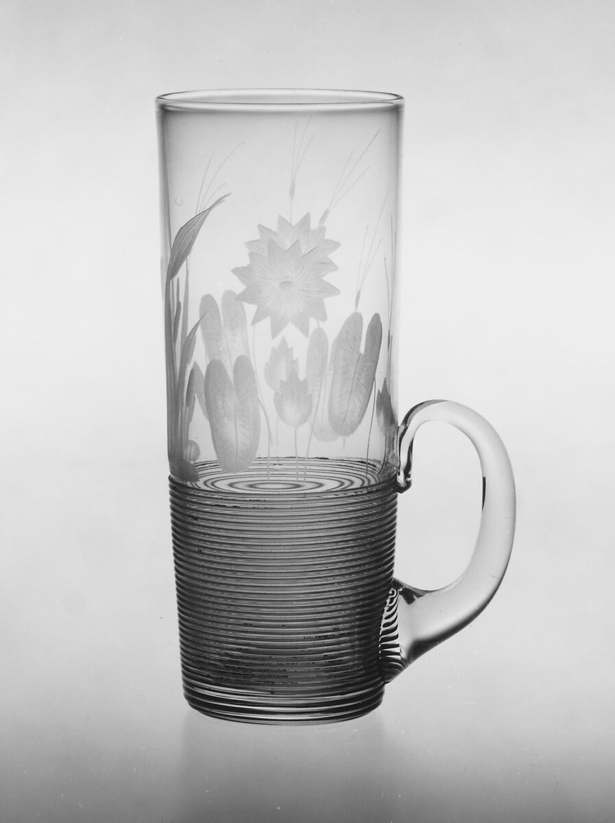 Lemonade Glass, Boston &amp; Sandwich Glass Company (American, 1825–1888, Sandwich, Massachusetts), Blown glass, threaded, American 