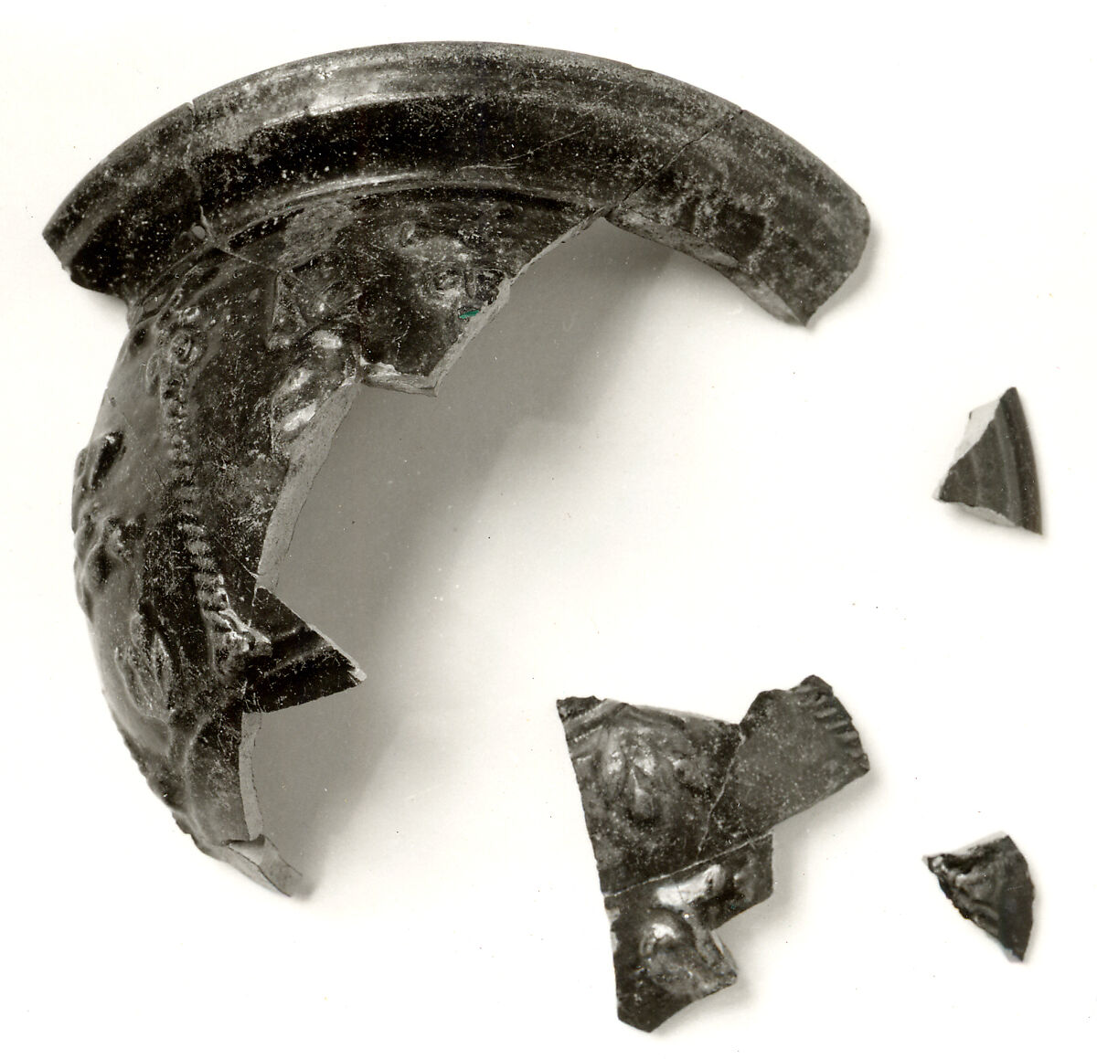 Fragments of a Bowl, Earthenware, glazed, Coptic