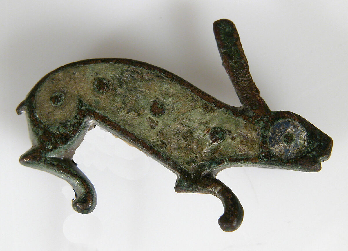 Brooch in the Form of a Rabbit, Copper alloy with champlevé enamel, Roman