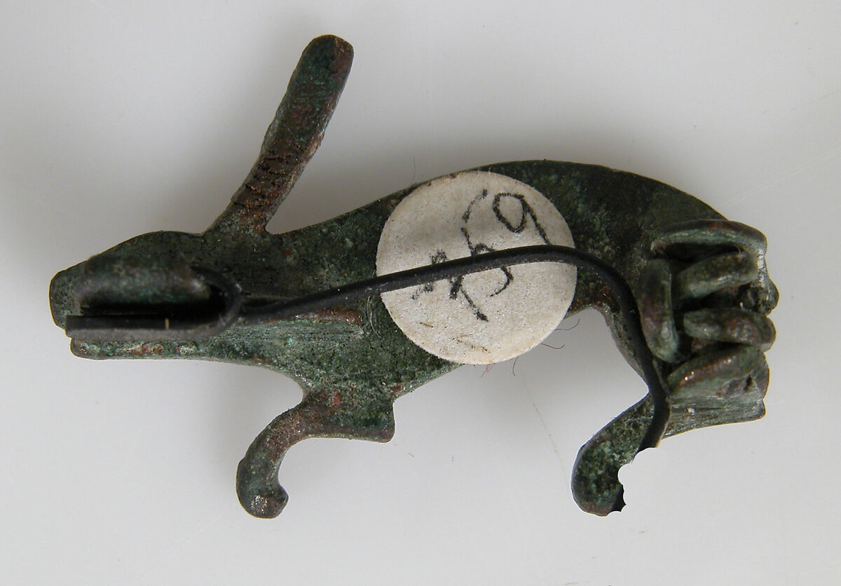 Brooch in the Form of a Rabbit, Copper alloy with champlevé enamel, Roman