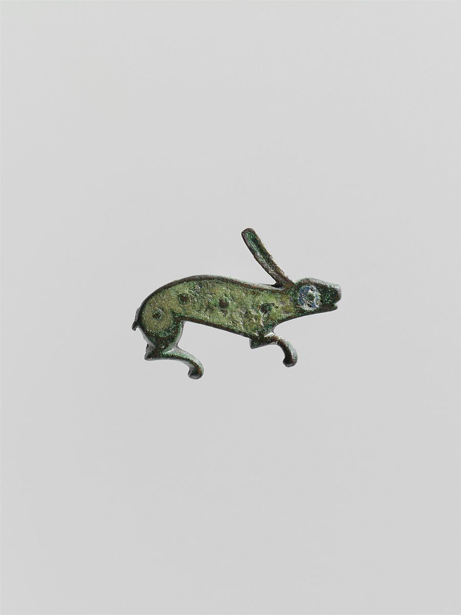 Brooch in the Form of a Rabbit, Copper alloy with champlevé enamel, Roman 