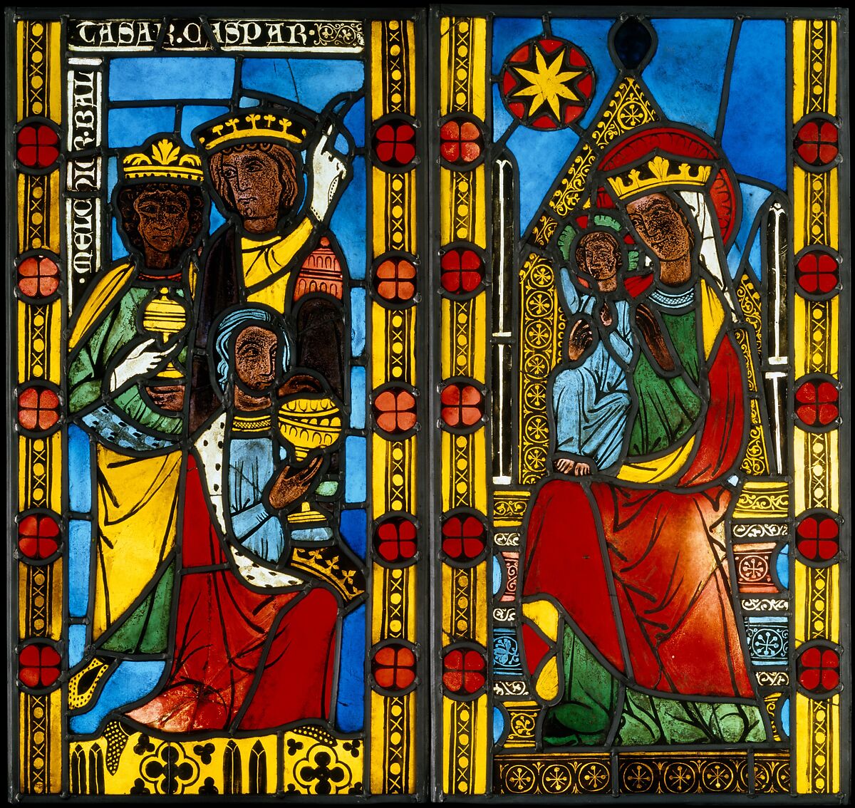 The Adoration of the Magi, Pot-metal glass and vitreous paint, German