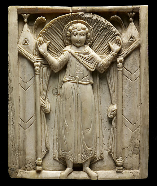 Ivories of the So-Called Grado Chair: Saint in Orant Pose, Ivory 