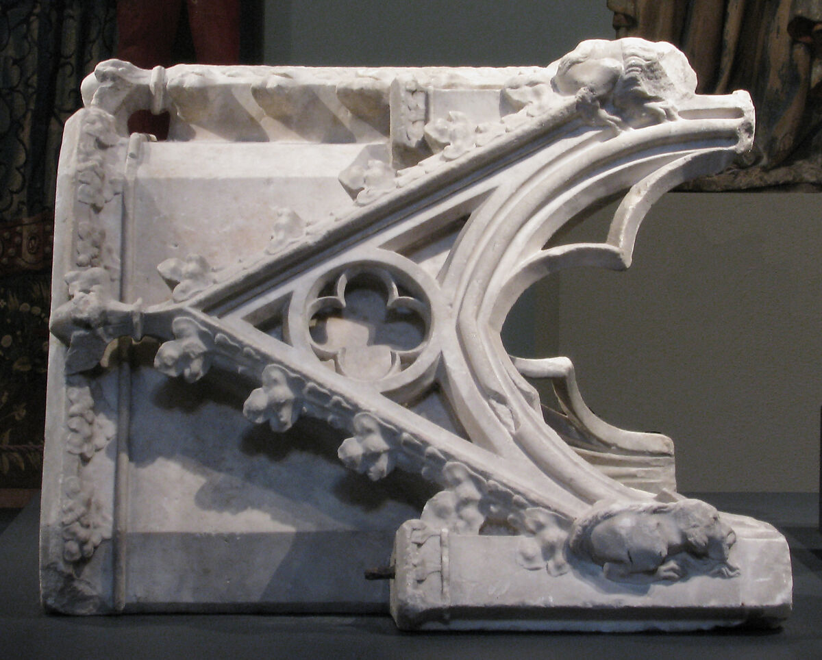 Canopy from the tomb of Philip III (the Bold) of France (1245-1285), Jean d'Arras (French, active 1297–1307), Marble, French