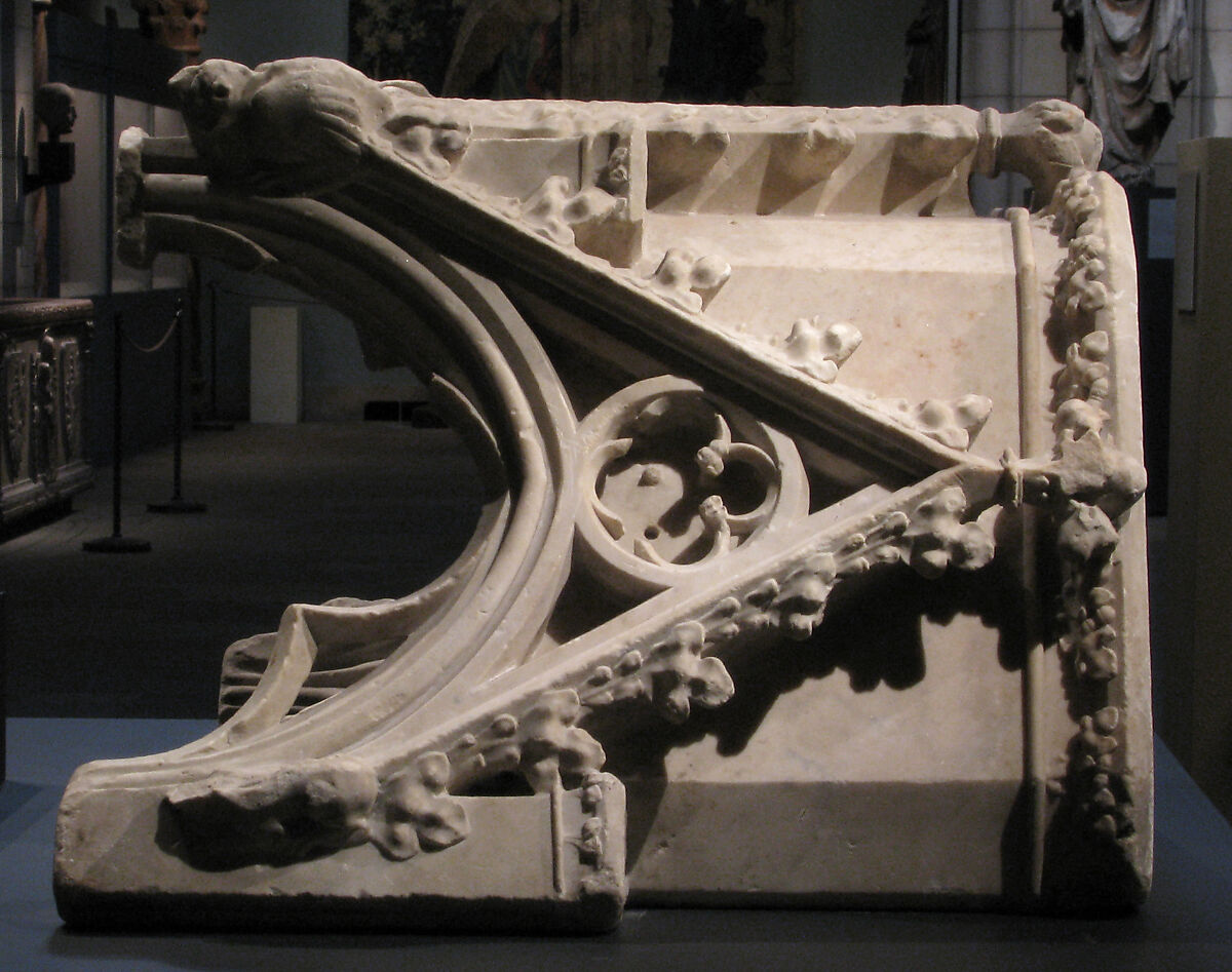 Canopy from the tomb of Philip III (the Bold) of France (1245-1285), Jean d'Arras (French, active 1297–1307), Marble, French