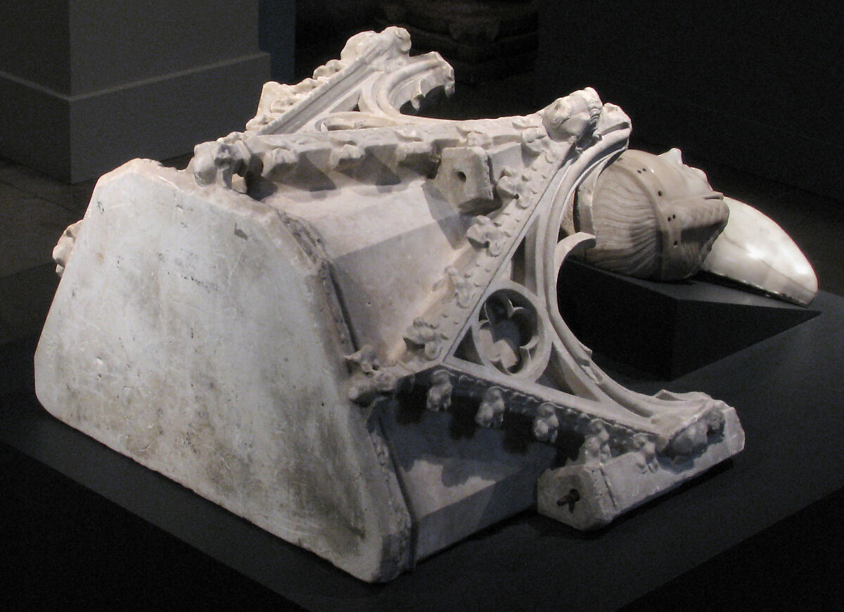 Canopy from the tomb of Philip III (the Bold) of France (1245-1285), Jean d'Arras (French, active 1297–1307), Marble, French