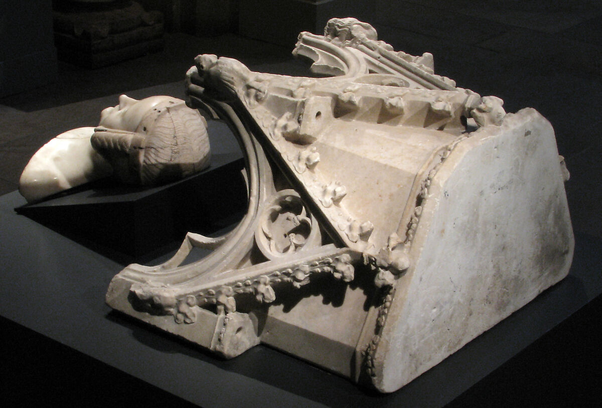 Canopy from the tomb of Philip III (the Bold) of France (1245-1285), Jean d'Arras (French, active 1297–1307), Marble, French