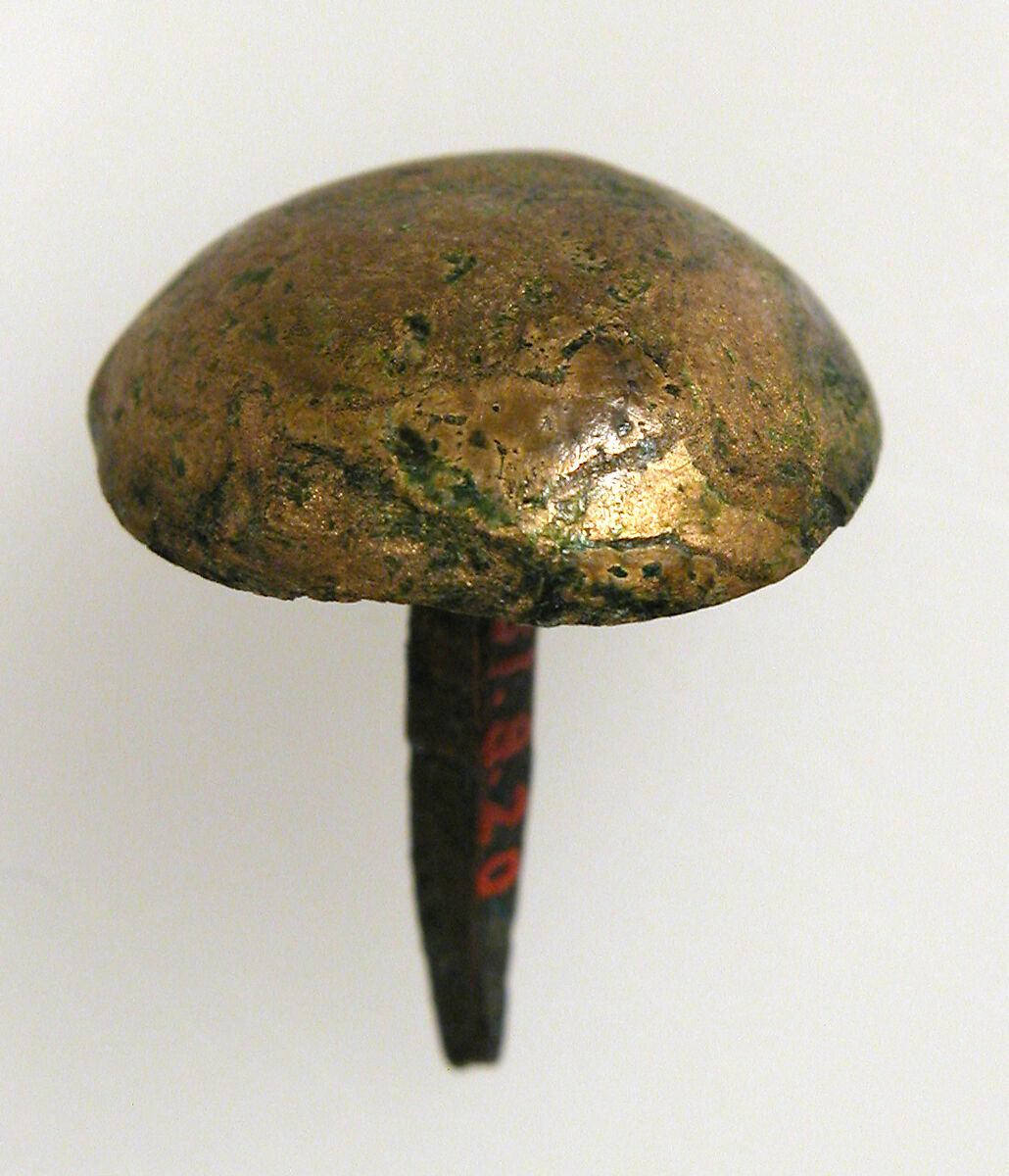 Nail, Copper alloy with gilded head, Coptic 